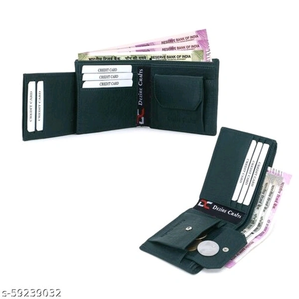 Dezire Crafts Men's Stylish Bi-Fold, Textured PU Leather, Latest Slim Wallets with Detachable Card Slot Case