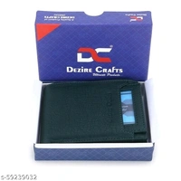 Dezire Crafts Men's Stylish Bi-Fold, Textured PU Leather, Latest Slim Wallets with Detachable Card Slot Case