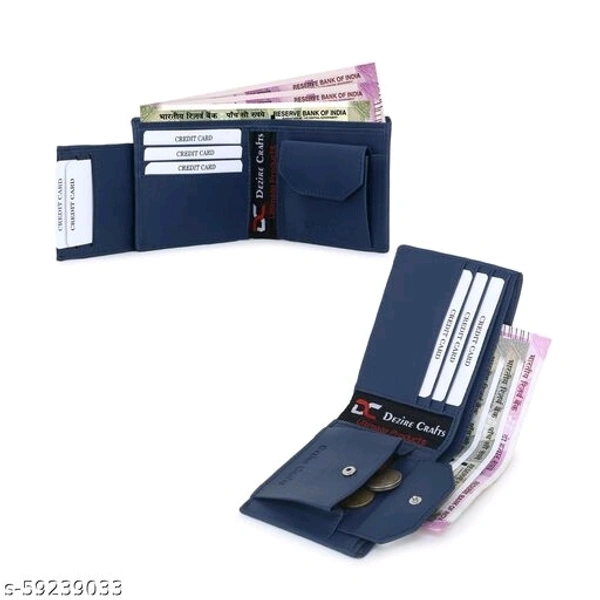 Dezire Crafts Men's Stylish Bi-Fold, Textured PU Leather, Latest Slim Wallets with Detachable Card Slot Case