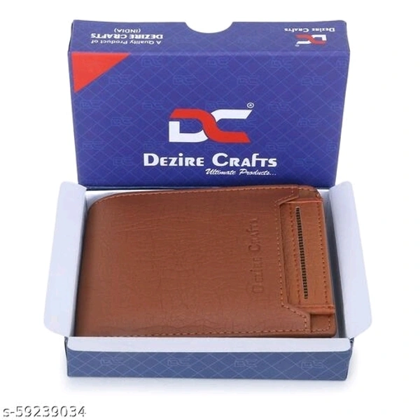 Dezire Crafts Men's Stylish Bi-Fold, Textured PU Leather, Latest Slim Wallets with Detachable Card Slot Case