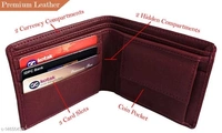 Leather Wallet For Men, PU Leather Gents Purse Removable Card Holder Brown