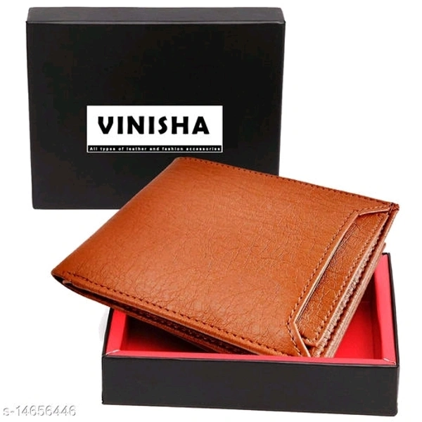 Leather Wallet For Men, PU Leather Gents Purse Removable Card Holder Tan