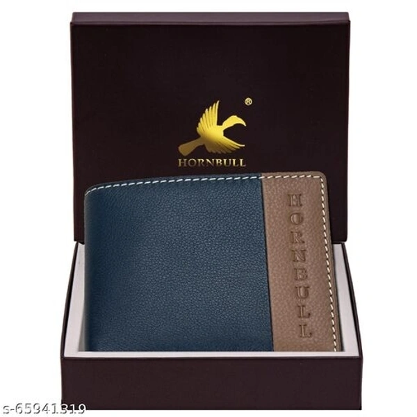 Hornbull Taylor Navy/Mud Mens Leather Wallet – Premium Quality Leather Wallet for Mens & RFID Blocking Genuine Leather Mens Wallet
