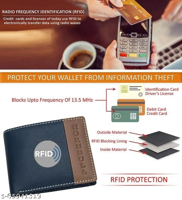 Hornbull Taylor Navy/Mud Mens Leather Wallet – Premium Quality Leather Wallet for Mens & RFID Blocking Genuine Leather Mens Wallet