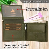Hornbull Taylor Olive Green Mens Leather Wallet – Premium Quality Leather Wallet for Mens & RFID Blocking Genuine Leather Mens Wallet
