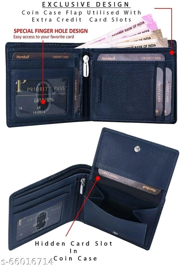 Hornbull Markus Navy Mens Leather Wallet | Leather Wallet for Men | RFID Mens Wallet