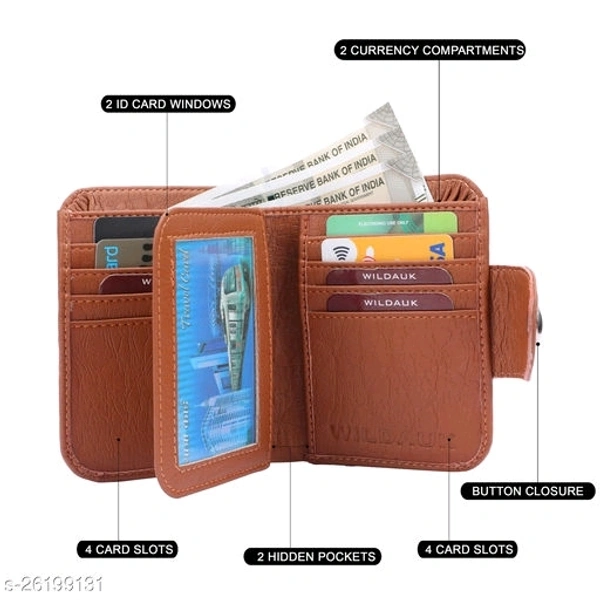 Wildauk Men Tan Artificial Leather Wallet  (5 Card Slots)