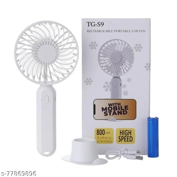 TG S9 (RECHARGEABLE PORTABLE USB FAN) With Mobile Stand, 800mAh Battery USB Fan