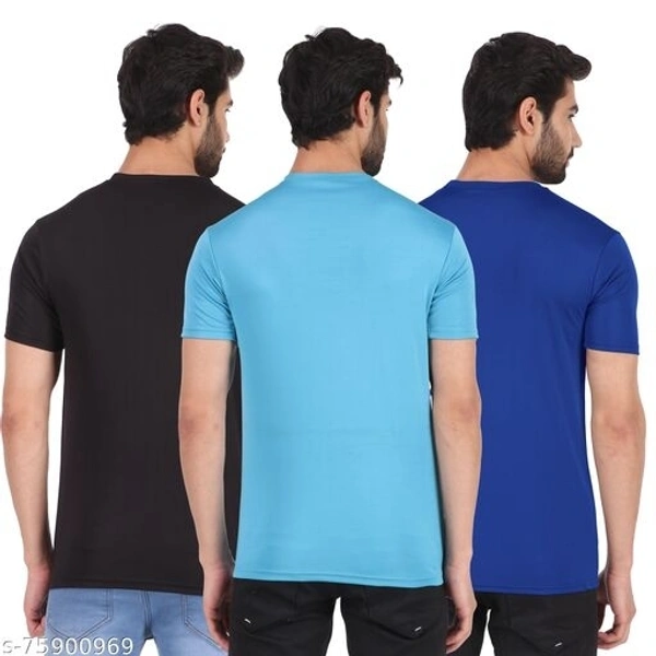 London Hills Solid Men Round Neck Multicolor T-Shirt - S