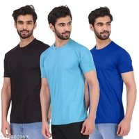 London Hills Solid Men Round Neck Multicolor T-Shirt - S