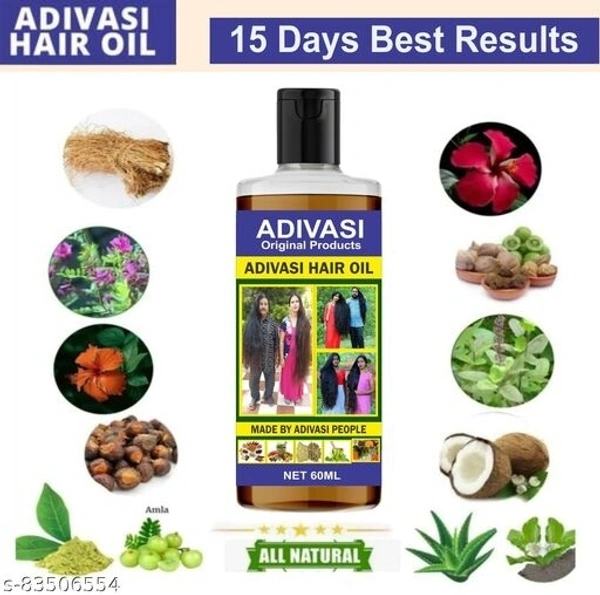 Adivasi Herbal Hair Oil Best Premium Hair Growth Oil Hair Oil (60 ml) Pack 1 Hair Oils