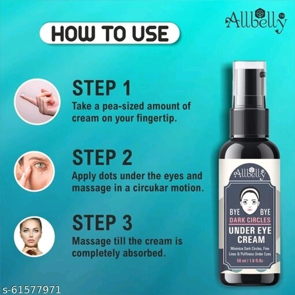 ALLBELLY Present Under Eye Cream for Dark Circles, Puffy Eyes, Wrinkles & Removal  (50 ml) pack of 3
