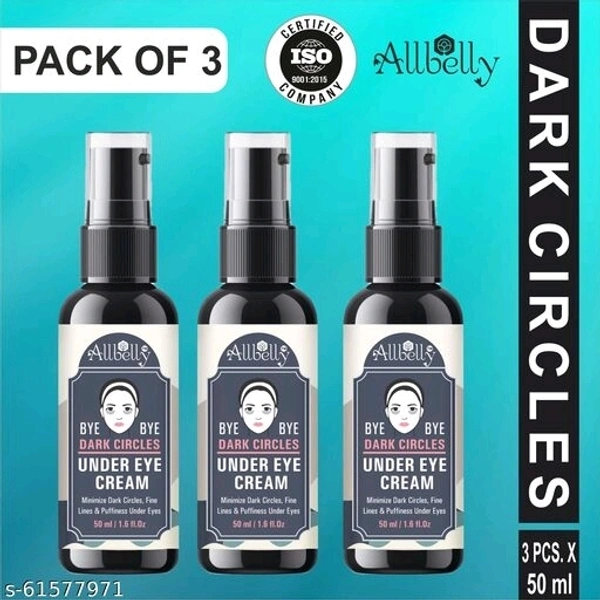 ALLBELLY Present Under Eye Cream for Dark Circles, Puffy Eyes, Wrinkles & Removal  (50 ml) pack of 3