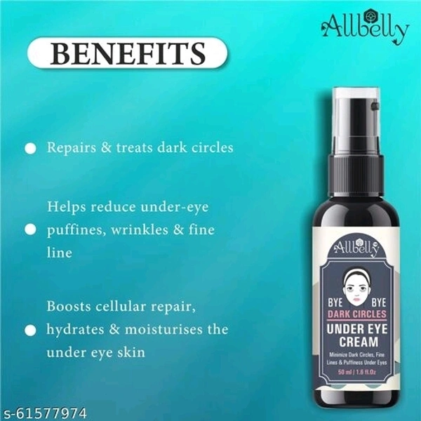 ALLBELLY Present Under Eye Cream for Dark Circles, Puffy Eyes, Wrinkles & Removal  (50 ml) pack of 2