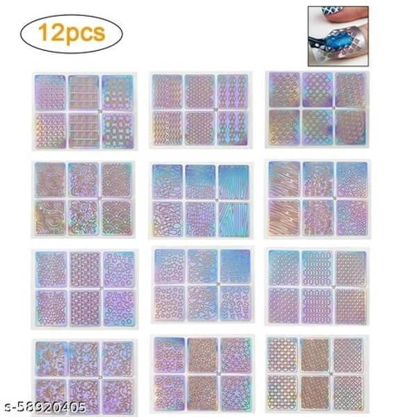 Chan Chan Beauty Parlor 12PCS Hollow Nail Sticker Stylish