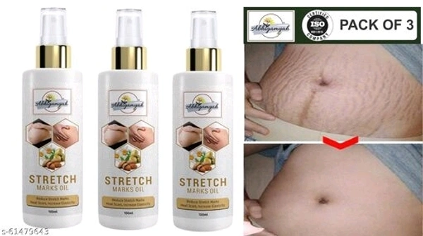 abhigamyah present Repair Stretch Marks Removal - Natural Heal Pregnancy Breast, Hip, Legs, Mark oil 100 ml pack of 3