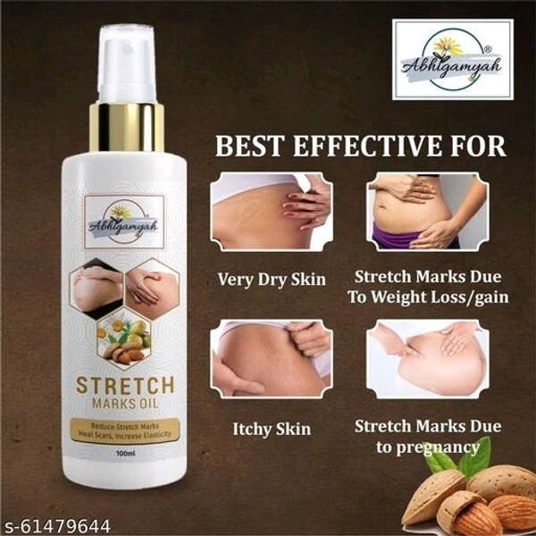 abhigamyah present Repair Stretch Marks Removal - Natural Heal Pregnancy Breast, Hip, Legs, Mark oil 100 ml pack of 3