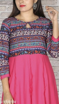 Women's Printed Crepe Anarkali Kurti - 6XL