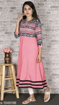 Women's Printed Crepe Anarkali Kurti - 4XL