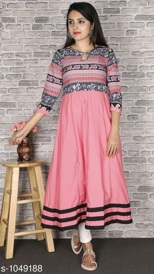 Women's Printed Crepe Anarkali Kurti - 4XL