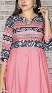 Women's Printed Crepe Anarkali Kurti - 7XL