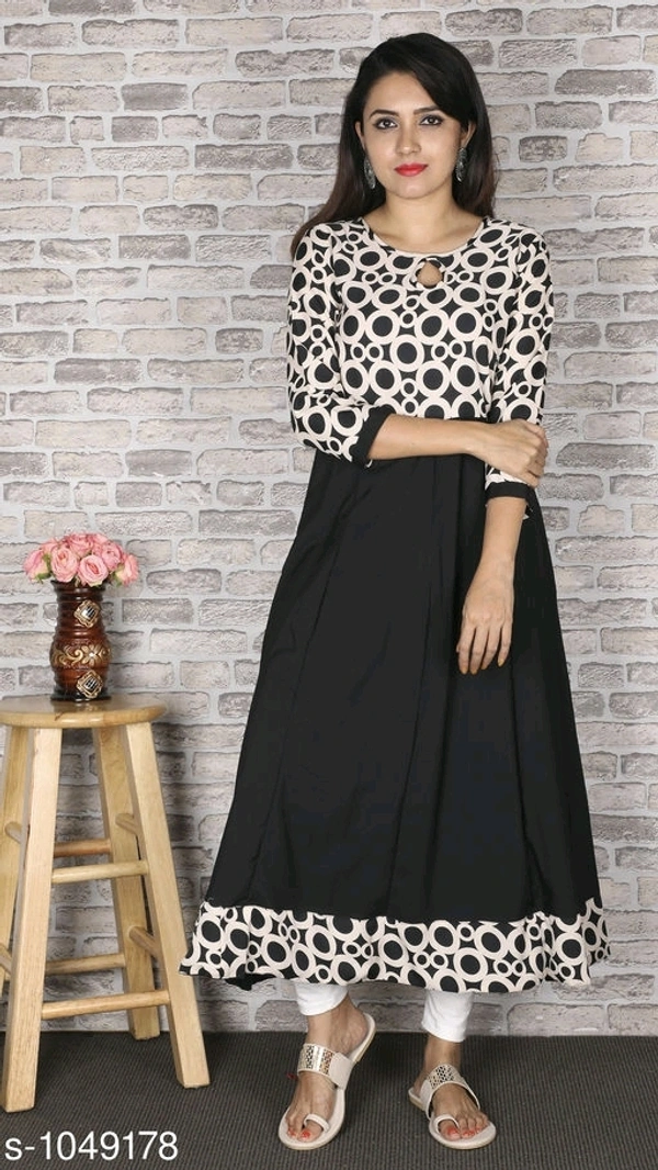 Women's Printed Crepe Anarkali Kurti - 4XL
