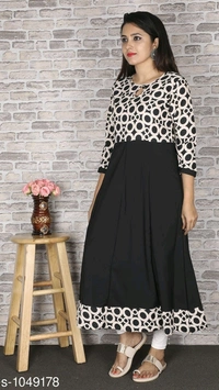 Women's Printed Crepe Anarkali Kurti - 6XL