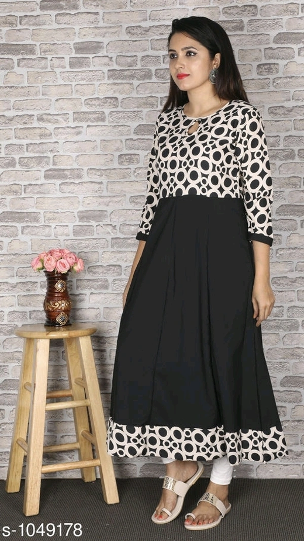 Women's Printed Crepe Anarkali Kurti - 6XL