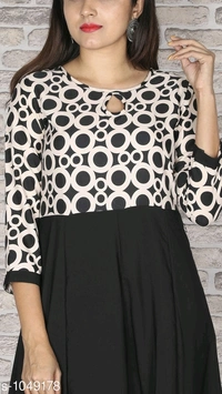 Women's Printed Crepe Anarkali Kurti - 6XL