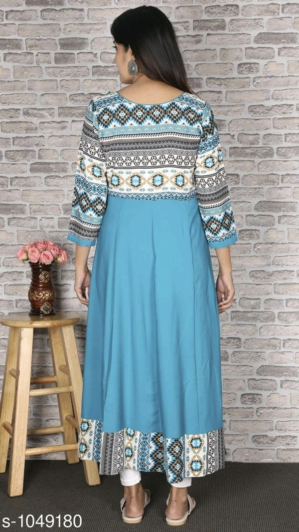 Women's Printed Crepe Anarkali Kurti - 4XL