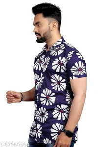 Classic Glamorous Men Lycra Shirts - XL