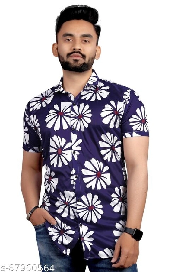 Classic Glamorous Men Lycra Shirts - XL