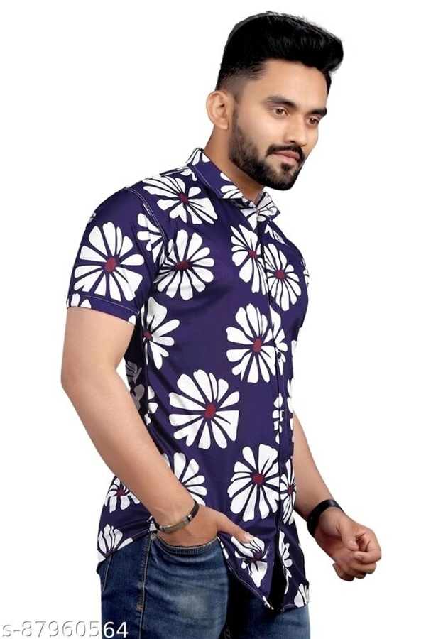 Classic Glamorous Men Lycra Shirts - XL
