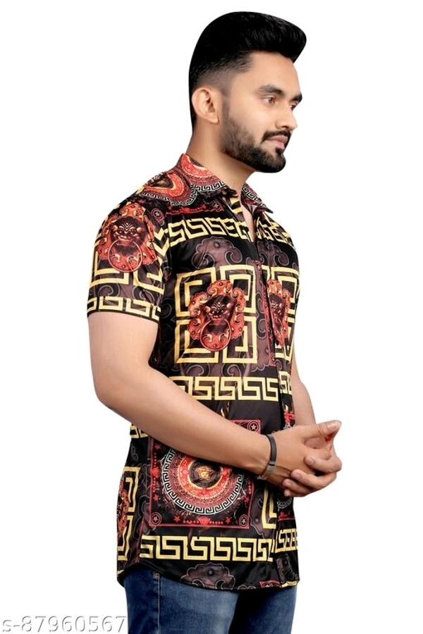 Trendy Graceful Men Lycra Shirts - XXL