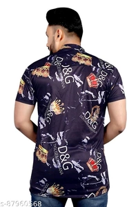 Fancy Retro Men Lycra Shirts - XL