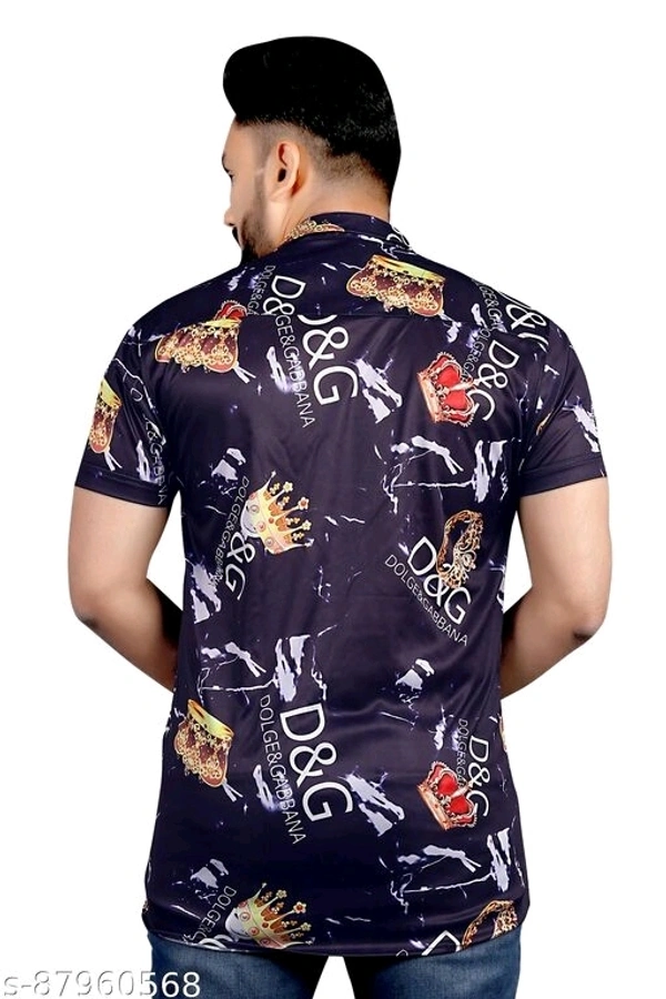 Fancy Retro Men Lycra Shirts - XL