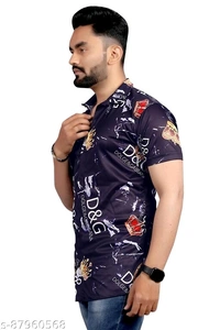 Fancy Retro Men Lycra Shirts - XXL