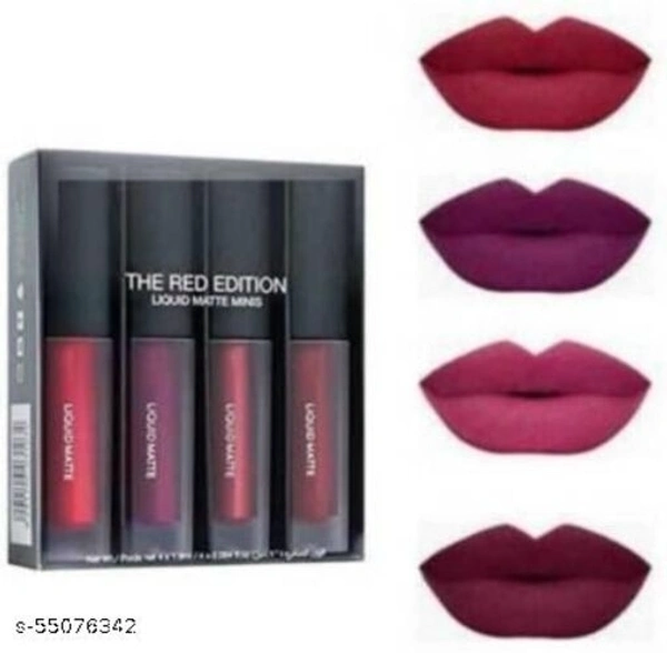 Everwey Red Matte Lipsticks pack of 4