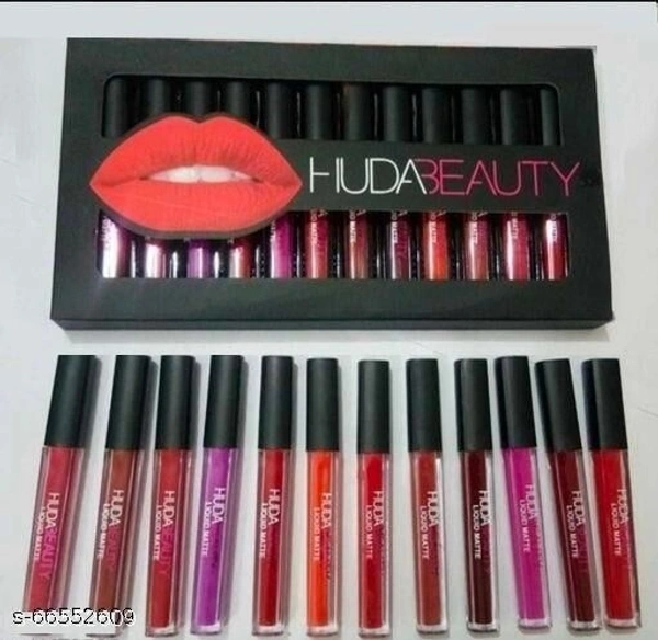Huda Beauty liquid matte lipstick for perfect lipsSet of 12 pc