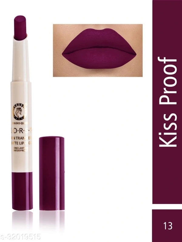 Colors Queen Kiss Proof Non Transfer Matte Lipstick(Wine)