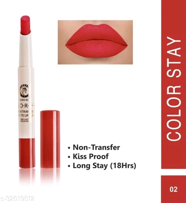 Colors Queen Kiss Proof Non Transfer Matte Lipstick(Rich Red)