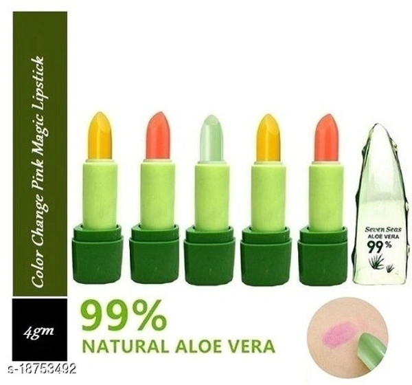 Seven Seas Aloe Vera 99% Pure Moisturizing Color Change Lipstick (Pack Of 5)