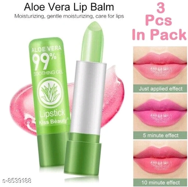 Natural Aloe Vera 99% Soothing Gel Lip Balm Pack Of 3