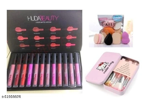 lipisticks waterproof_family pack puffs_Hello kity brush set