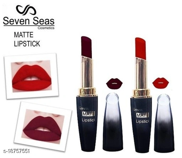 Seven Seas Matte Lipstick Comstics Makeup 4G (Red Maroon)