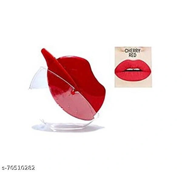 Lip Shape Lipstick Apple Design Red matte 1pc.