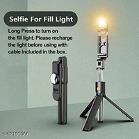 Homeschooling ideas Bluetooth Extendable Selfie Stick with Wireless Remote & 2 Level Fill Light for Making TIK Tok, Vlog Videos etc, and Tripod Stand Selfie Stick for for Mobile and All Smart Phones (Black)set of1 Mobile Holders