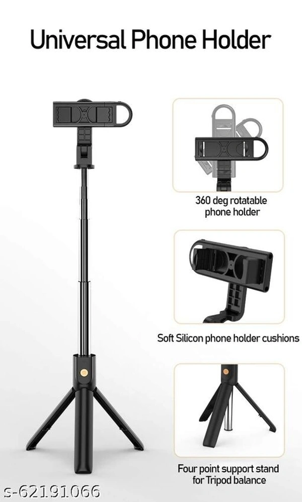 Homeschooling ideas Bluetooth Extendable Selfie Stick with Wireless Remote & 2 Level Fill Light for Making TIK Tok, Vlog Videos etc, and Tripod Stand Selfie Stick for for Mobile and All Smart Phones (Black)set of1 Mobile Holders
