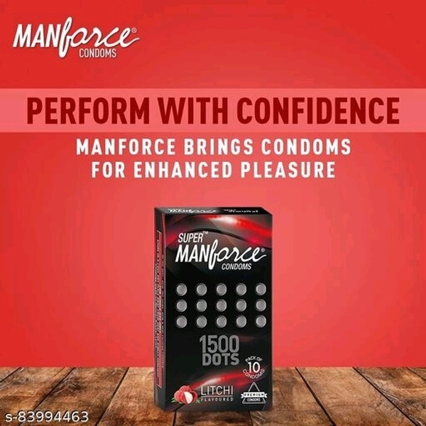 Manforce Litchi 1500 Dots Flavoured & Dotted for Extra Stimulation Condom - pack of 3 (10 pcs each)