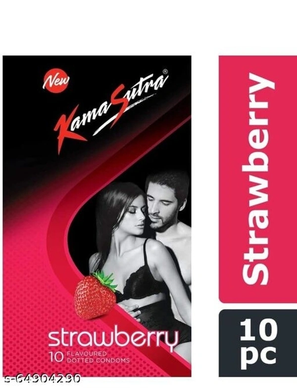 KS Dotted Regular Strawberry  Flavour Condoms